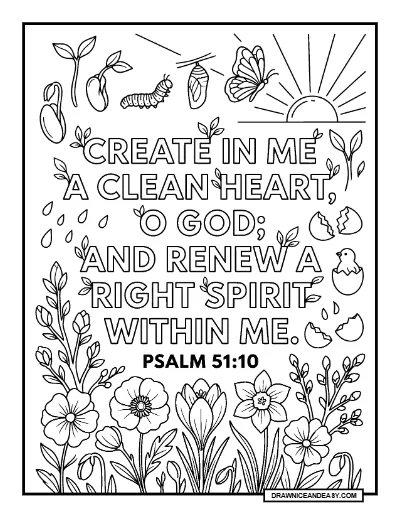 Renewal Bible Verse Coloring Page: Isaiah 40:31 Scripture Art coloring page preview