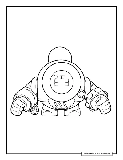 Retro Nani Brawl Stars Coloring Page – Free Printable PDF coloring page preview