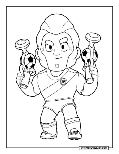 River Plate Colt Brawl Stars Coloring Page – Latin America Master League Skin Printable coloring page preview