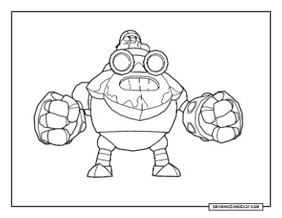Robo Mike Dynamike Brawl Stars Coloring Page – Free Printable PDF coloring page preview