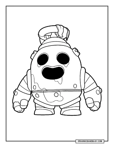 Robo Spike Brawl Stars Coloring Page – Mecha Skin Free Printable coloring page preview
