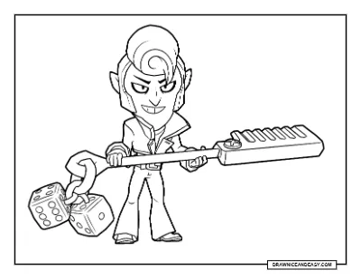 Rockabilly Mortis Brawl Stars Coloring Page – Free Printable PDF coloring page preview