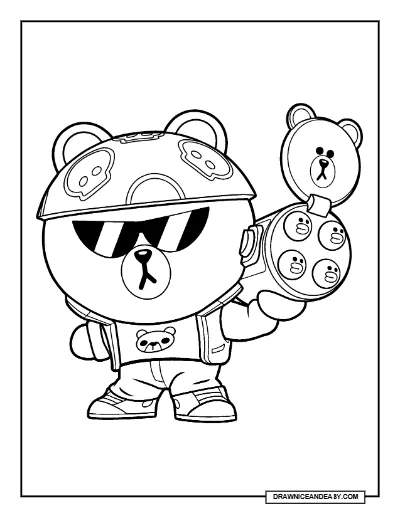 Rocket Brown Brock Brawl Stars Coloring Page – Free Printable PDF coloring page preview