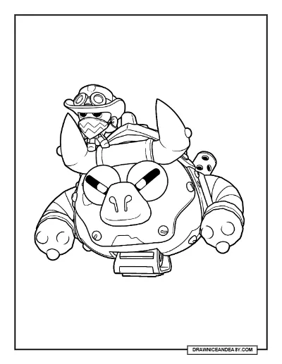 Rodeo Hank Brawl Stars Coloring Page – Free Printable PDF coloring page preview