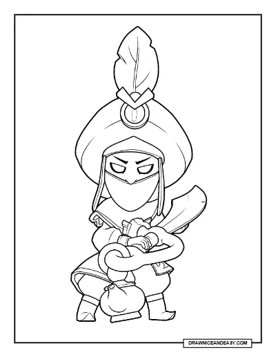 Rogue Mortis Brawl Stars Coloring Page – Free Printable PDF coloring page preview