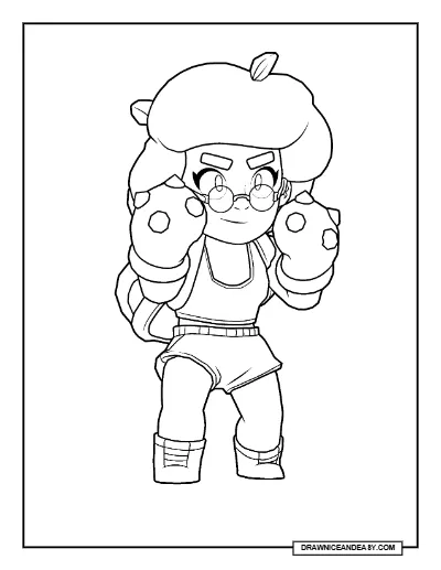Rosa Brawl Stars Coloring Page – Free Printable PDF coloring page preview