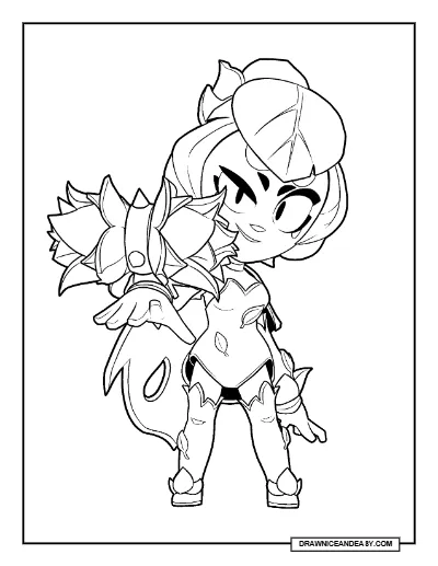 Rosie Charlie Brawl Stars Coloring Page – Free Printable PDF coloring page preview