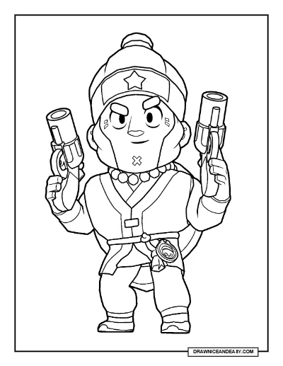 Royal Agent Colt Brawl Stars Coloring Page – Lunar New Year 2019 Rare Skin Printable coloring page preview