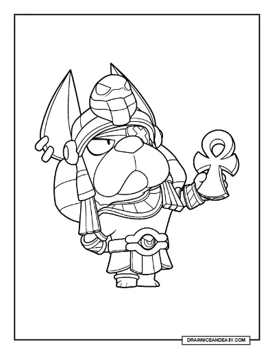 Ruffesses II Ruffs Brawl Stars Coloring Page – Free Printable PDF coloring page preview