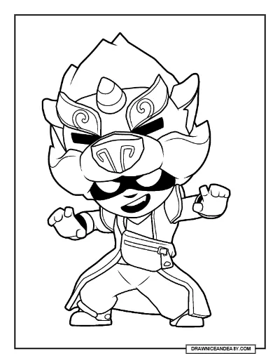 Rui Shou Nita Brawl Stars Coloring Page – Free Printable PDF coloring page preview