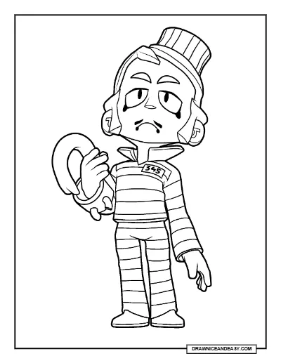 Runaway Gray Brawl Stars Coloring Page – Free Printable PDF coloring page preview