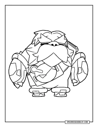 Runner Bruce Brawl Stars Coloring Page – Free Printable PDF coloring page preview