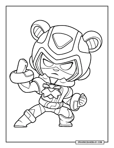 Runner Nita Brawl Stars Coloring Page – Free Printable PDF coloring page preview