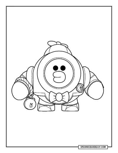 Sally Nani Brawl Stars Coloring Page – Free Printable PDF coloring page preview