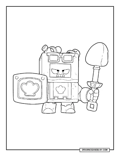 Sandcastle Ash Brawl Stars Coloring Page – Free Printable PDF coloring page preview