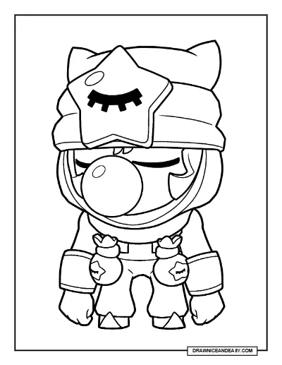 Sandy Brawl Stars Coloring Page – Free Printable PDF coloring page preview