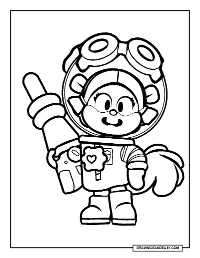 Sandy Jessie Brawl Stars Coloring Page – Free Printable PDF coloring page preview
