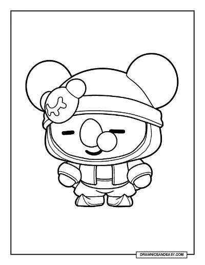 Sandy Koya Brawl Stars Coloring Page – Free Printable PDF coloring page preview