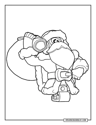 Santa Stu Brawl Stars Coloring Page – Free Printable PDF coloring page preview