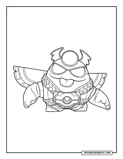 Scarab Squeak Brawl Stars Coloring Page – Free Printable PDF coloring page preview