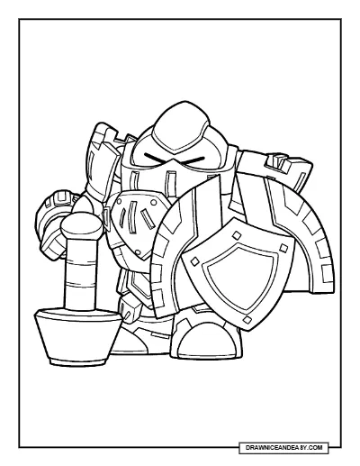 Scarlet Paladin Surge Brawl Stars Coloring Page – Free Printable PDF coloring page preview