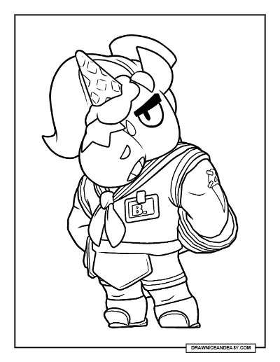 Scoops Ahoy Berry Brawl Stars Coloring Page – Free Printable PDF coloring page preview