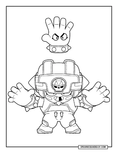 Score Stopper Gene Brawl Stars Coloring Page – Free Printable PDF coloring page preview