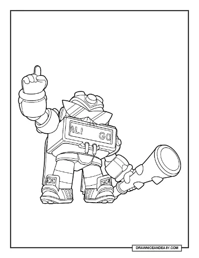 Scorekeeper Surge Brawl Stars Coloring Page – Free Printable PDF coloring page preview