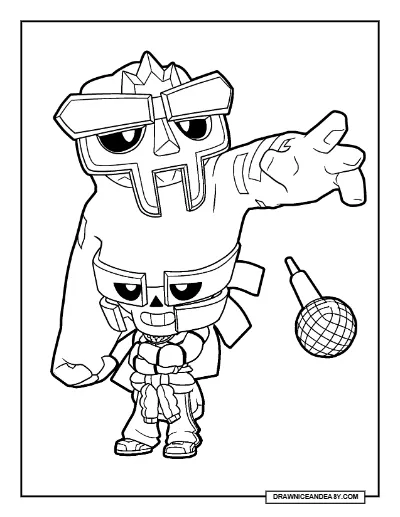 Scratcher Poco Brawl Stars Coloring Page – Free Printable PDF coloring page preview