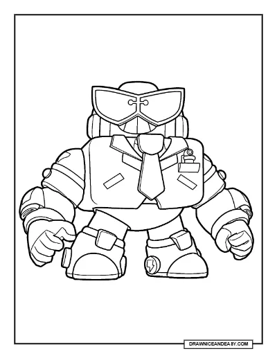Secret Surgevice Surge Brawl Stars Coloring Page – Free Printable PDF coloring page preview