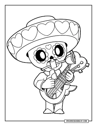 Serenade Poco Brawl Stars Coloring Page – Free Printable PDF coloring page preview