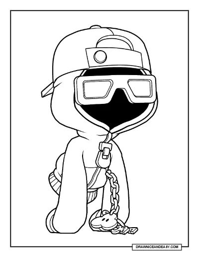 Shade Cinema Skin Brawl Stars Coloring Page – Free Printable PDF coloring page preview