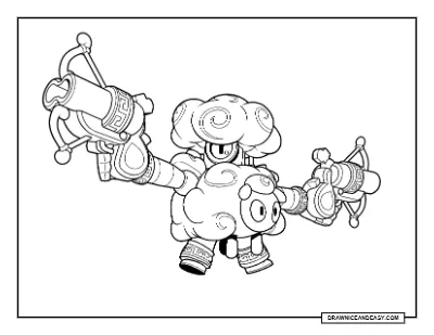 Sheepish Darryl Brawl Stars Coloring Page – Free Printable PDF coloring page preview