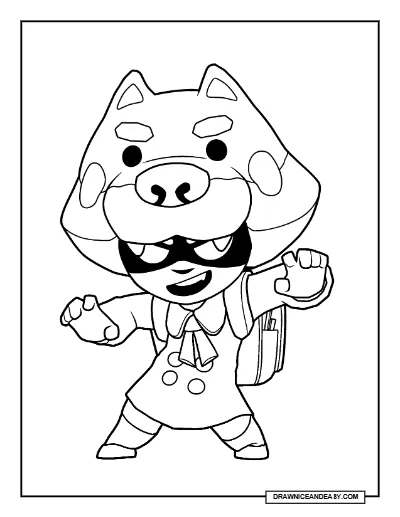 Shiba Nita Brawl Stars Coloring Page – Free Printable PDF coloring page preview