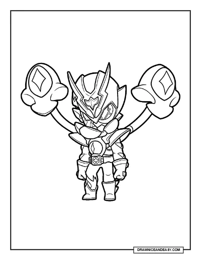 Shin Edgar Brawl Stars Coloring Page V2 – Kaiju Season Brawl Pass Skin Printable coloring page preview