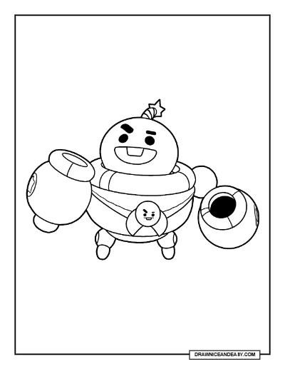 Shooky Tick Brawl Stars Coloring Page – Free Printable PDF coloring page preview