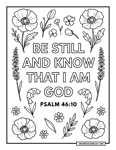 Simple Bible Verse Coloring Page: Inspirational Scripture Art coloring page preview