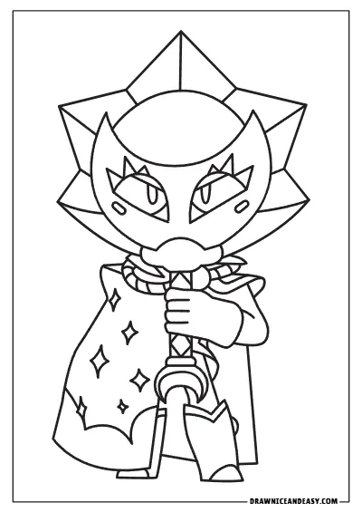 Sirius Brawl Stars Coloring Page – Free Printable for Kids & Fans coloring page preview