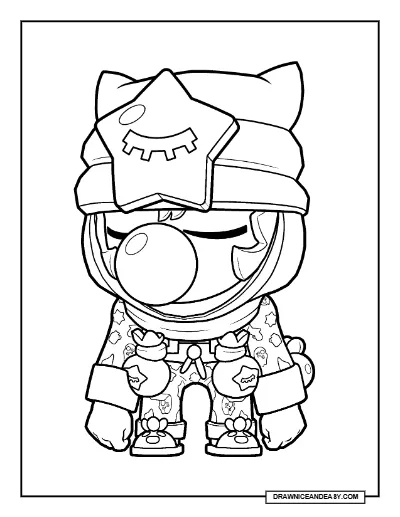 Sleepy Sandy Brawl Stars Coloring Page – Free Printable PDF coloring page preview