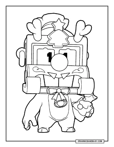 Sleigher Griff Brawl Stars Coloring Page – Free Printable PDF coloring page preview