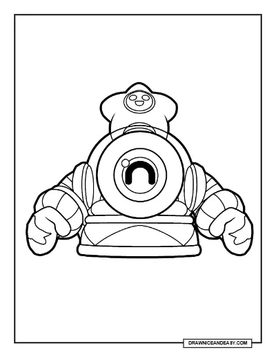 Snow Globe Nani Brawl Stars Coloring Page – Free Printable PDF coloring page preview