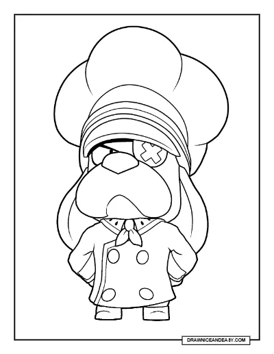 Sous Chef Ruffs Brawl Stars Coloring Page – Free Printable PDF coloring page preview