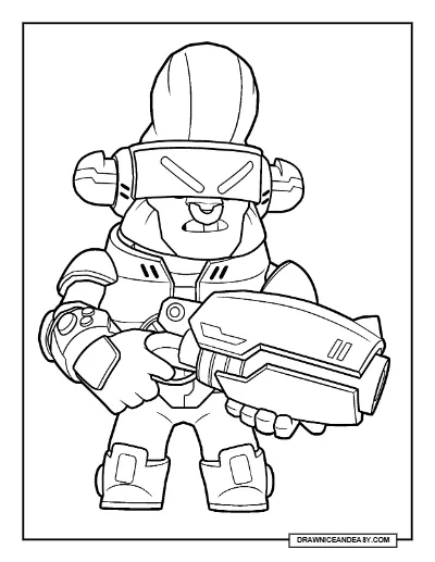Space Ox Bull Brawl Stars Coloring Page – Free Printable PDF coloring page preview