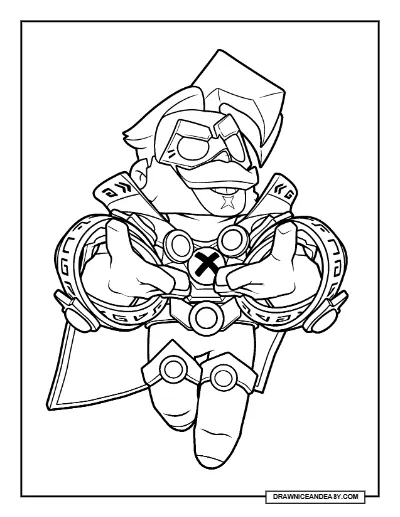 Spectacular Sam Brawl Stars Coloring Page – Free Printable PDF coloring page preview