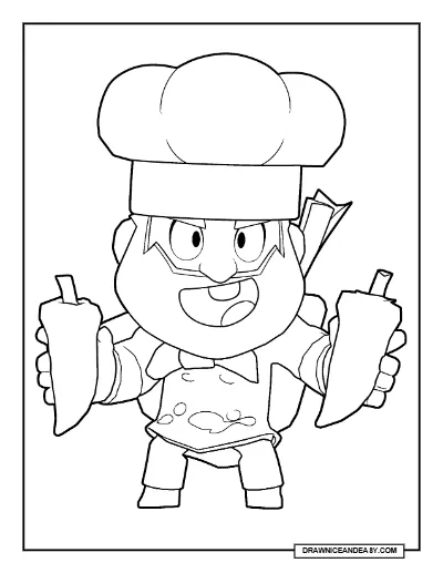 Spicy Mike Dynamike Brawl Stars Coloring Page – Free Printable PDF coloring page preview