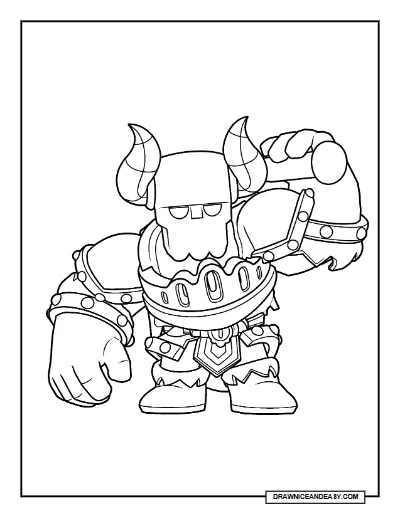 Spirit Knight Frank Brawl Stars Coloring Page – Free Printable PDF coloring page preview