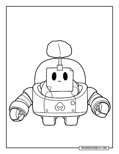 Sprout Brawl Stars Coloring Page – Free Printable PDF coloring page preview