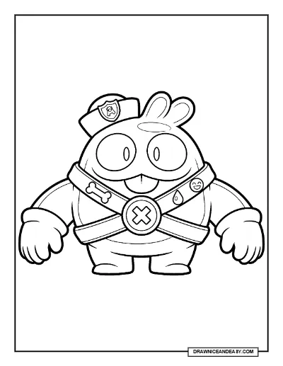 Squeak Brawl Stars Coloring Page – Free Printable PDF coloring page preview