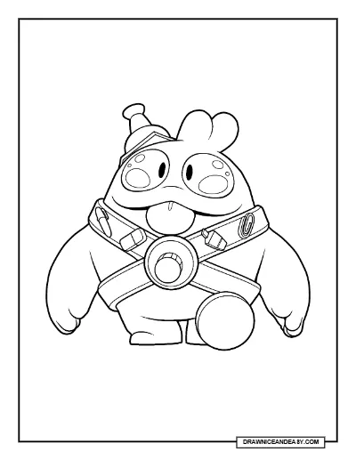 Squeak Note Brawl Stars Coloring Page – Free Printable PDF coloring page preview