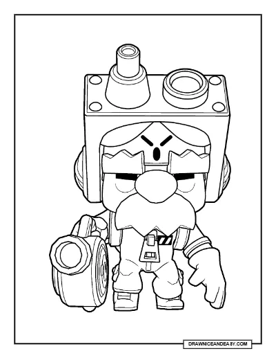 Squeakbuster Gale Brawl Stars Coloring Page – Free Printable PDF coloring page preview